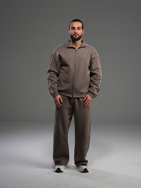 Set Contrastline Jacket and Wide Leg Pant